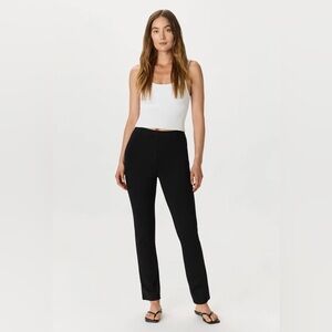 Quince Women's Black Ultra-Stretch Ponte Pants Straight Leg M Petite 26" NWT